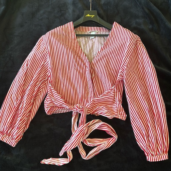 H&M Tops - H&M Red Striped Top